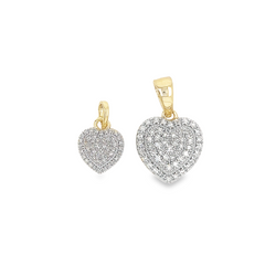 10K YELLOW GOLD ROUND DIAMOND HEART PENDANT 0.25 CTTW (Small)