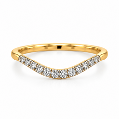 14K Yellow Gold 0.23CTTW Lab-Created Diamonds Curved Wedding Band (Not