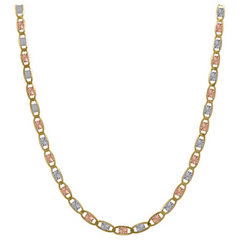 10KT Gold Tricolor 2mm Valentino Chain 18