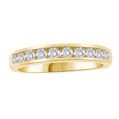 14K YELLOW GOLD LADIES BAND 0.50CT ROUND DIAMOND