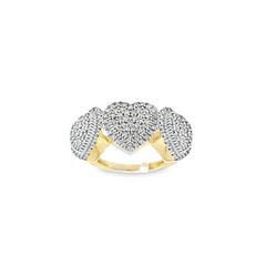 10KT YELLOW GOLD 0.86 CTTW DIAMOND HEART RING