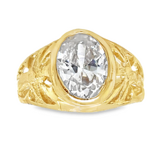 10KT Gold CZ Cross Ring for Baby