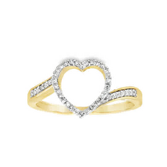 10KT 0.15CT DIAMOND HEART RING