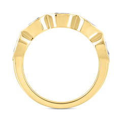 LADIES BAND 1CT MARQUISE LAB DIAMOND 14K YELLOW GOLD