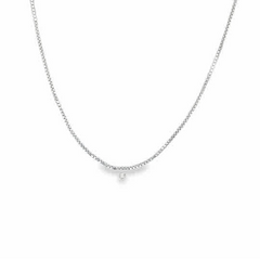 White 10 Karat Box Chain Length 18