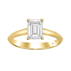 1.0 CT Certified Lab-Created Emerald Cut Diamond Solitaire Engagement Ring in 14KT White Gold Setting