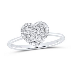 10KT WHITE GOLD 1/4CTW DIAMOND HEART RING
