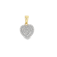 Lady's Yellow 10 KT Heart Pendant CTW: 0.65