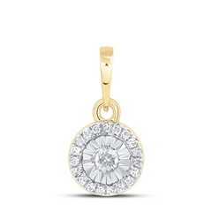 10KT GOLD 1/10CTW NATURAL DIAMOND ROUND PENDANT