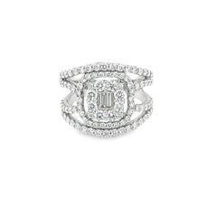 Lady's White 14 Karat Fashion Ring Size 8 CTW: 2.05