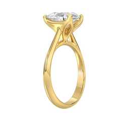3.0 CT Certified Lab-Created Pear Diamond Solitaire Engagement Ring in