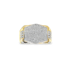 10KT Yellow Gold Men Ring 0.65CT Diamond Ring for Men