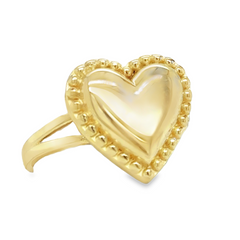 10KT Gold Small Heart with Beaded Edge FREE ENGRAVING