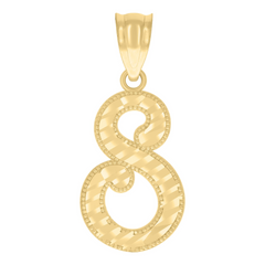 10kt Yellow Gold Initial S Script Alphabet Charm Pendant 27MM with Bai