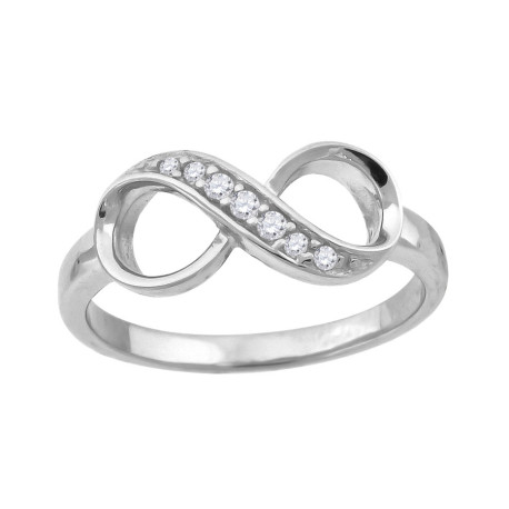 925 Sterling Silver Cubic-Zirconia Infinity Ring Size 8