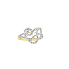 10KT YELLOW GOLD 0.25CT HEART LADIES RING