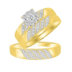 TRIOS SET 0.33CT ROUND DIAMOND 10K YELLOW GOLD