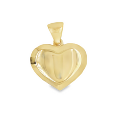 10KT Yellow Gold 13MM Heart Pendant FREE ENGRAVING