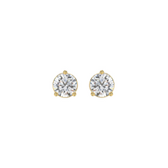 14K YELLOW GOLD 1CT ROUND DIAMOND SOLITAIRE EARRINGS