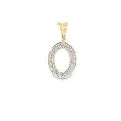 10K GOLD DIAMOND INITIAL O LETTER PENDANT 0.12 CTTW