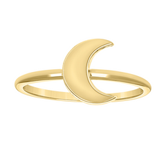 10KT Gold Crescent Moon Ring