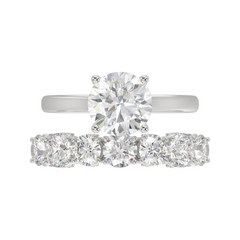 LADIES BRIDAL SET 4.00CT ROUND DIAMOND 14K WHITE GOLD (CENTER STONE ROUND DIAMOND 2.00CT)