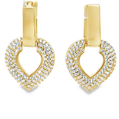 10KT Gold Modern Huggies with Drop