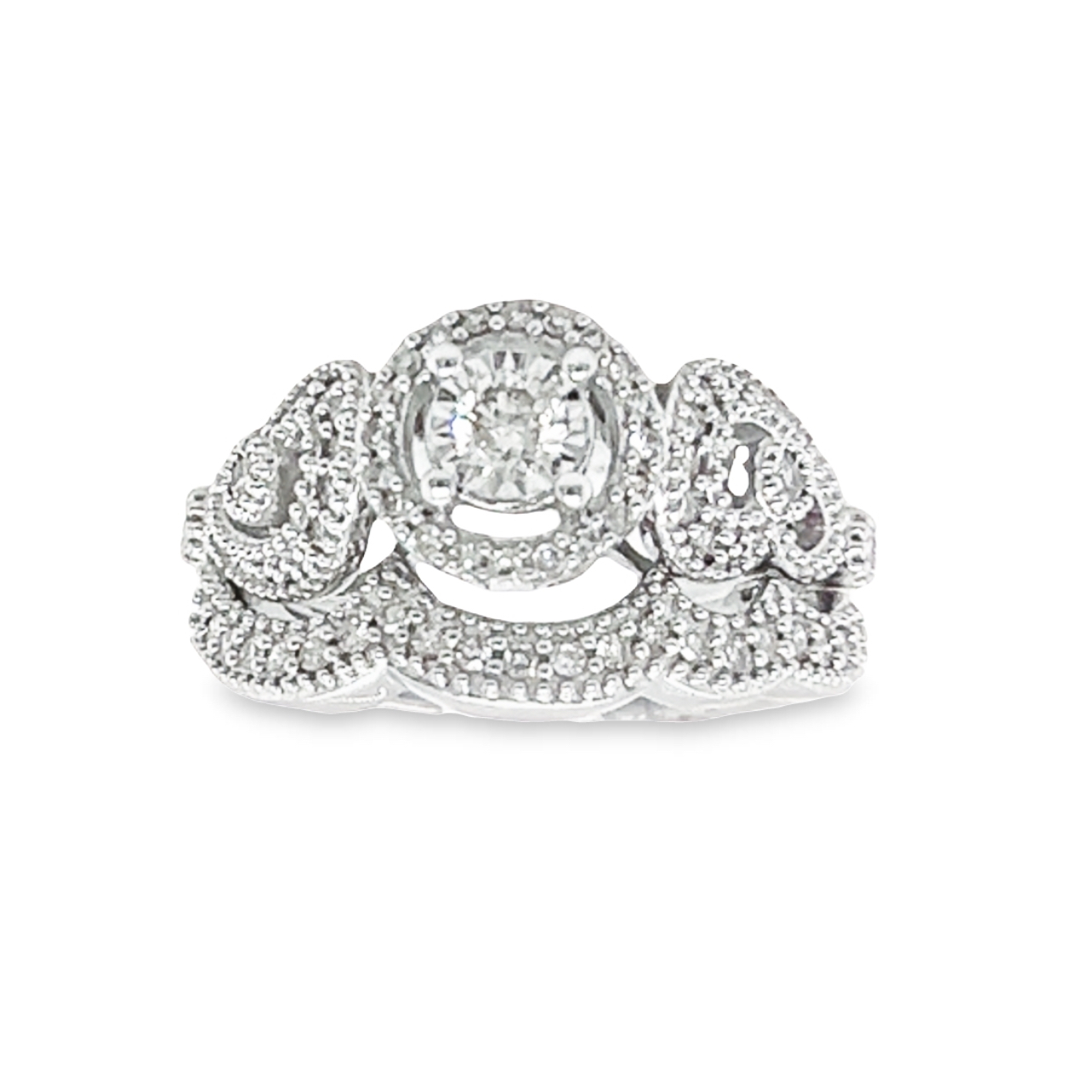 14K WHITE GOLD DIAMOND WEDDING SET 0.50 CTTW