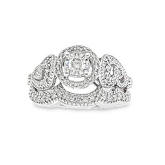 14K WHITE GOLD DIAMOND WEDDING SET 0.50 CTTW