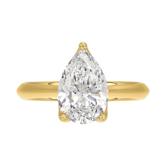 3.0 CT Certified Lab-Created Pear Diamond Solitaire Engagement Ring in