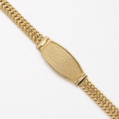10KT Gold 7MM Petatillo Bracelet 2-Lines Bracelet with Plain Border 7.