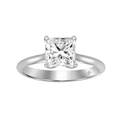 2.0 CT Certified Lab-Created Princess Cut Diamond Solitaire Engagement Ring in 14KT White Gold Setting