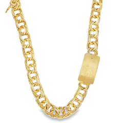 10KT Gold 11.5MM Open Chino Link Chain 26 Inches