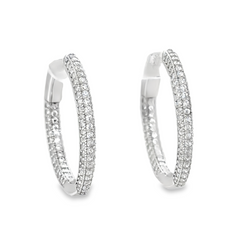 Sterling Silver 20MM Hoop Earrings with CZ