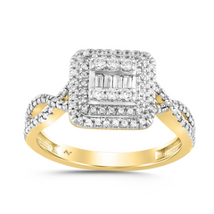 14K YELLOW GOLD 0.35CT DIAMOND RING