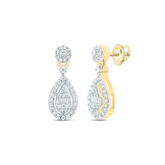1/3CTW-NAT DIA P1 GIFT PEAR DANGLING EARRING