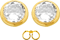 10KT Gold Bezel Stud Earrings