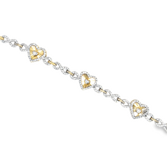 14KT YELLOW GOLD 1.0CT HEART DIAMOND BRACELET