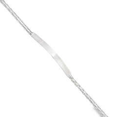 Sterling Silver PYB Thin Double 16cm Braceler Free engraving