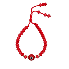 PULCERAS DE OJO PARA NIñOS CHAPA 14KT / RED ADJUSTABLE KID'S EVIL EYE BRACELETS 14KT GOLD FILLED