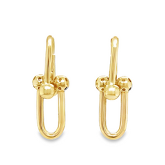 10KT Gold U-Shaped Paperclip Danling Earrings