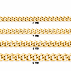 10KT Yellow Gold 6mm Miami Cuban Monaco Chain 20