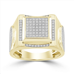 10KT YELLOW GOLD 0.25CT DIAMOND MEN'S RING