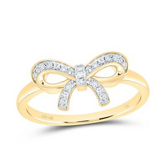 1/10CTW-NAT DIA NK GIFT BOW RING