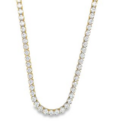 10KT YELLOW GOLD CZ TENNIS NECKLACE