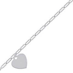 925 Sterling Silver Womens Heart Charm Necklace Size 16 Inches