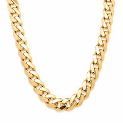 10KT Yellow Gold 9mm Miami Cuban Monaco Chain 22