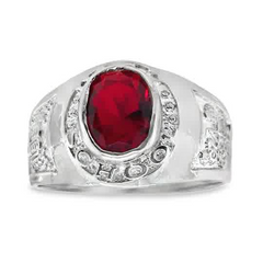 Sterling Silver High School Ring Red Stone SIZE 12.5