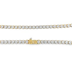 10KT YELLOW GOLD CZ TENNIS NECKLACE
