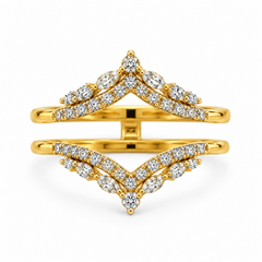 14KT Yellow Gold 0.52CTTW Lab-Diamond Guard Wrap Enhancer Band (Not-Ce